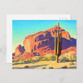 Red Rocks and Cactus van Maynard Dixon Uitnodiging Briefkaart (Voorkant / Achterkant)