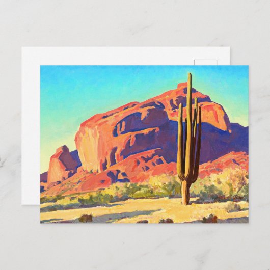Red Rocks and Cactus van Maynard Dixon Uitnodiging Briefkaart (Voorkant / Achterkant)