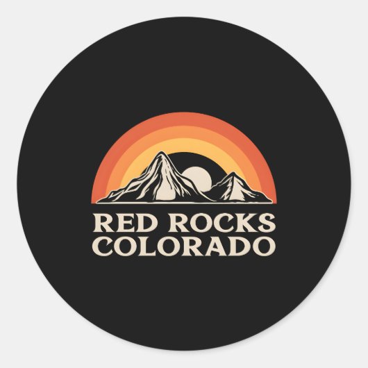 Red Rocks Colorado Mountain Ronde Sticker (Voorkant)