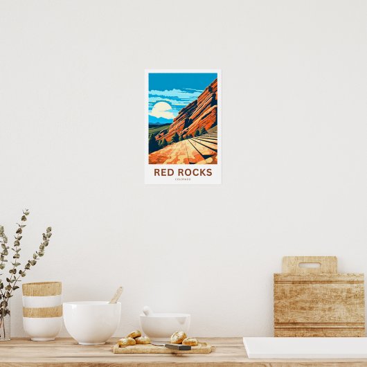 Red Rocks Colorado Reisprint Poster (Keuken)