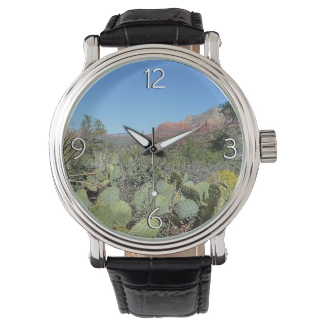 Red Rocks en Cacti I Horloge (Voorkant)