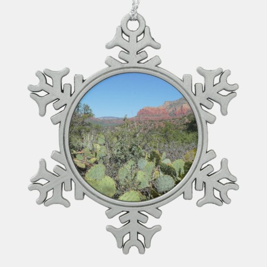 Red Rocks en Cacti I Tin Sneeuwvlok Ornament (Voorkant)