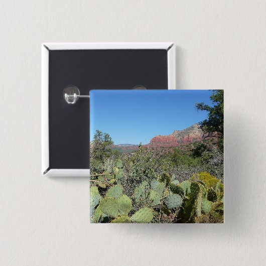 Red Rocks en Cacti I Vierkante Button 5,1 Cm (Voorkant /achterkant)