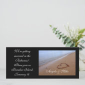 Red Rocks Heart in de zand-uitnodigingen Kaart (Staand voorkant)