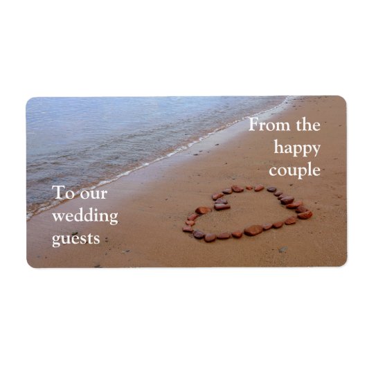 Red Rocks Heart op het strand van Sandy Etiket (Voorkant)