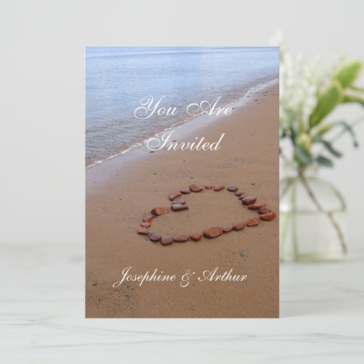 Red Rocks Heart op het strand van Sandy Kaart (Staand voorkant)