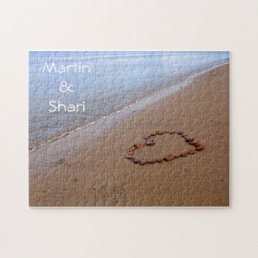 Red Rocks Heart op het strand van Sandy Legpuzzel (Horizontaal)