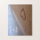Red Rocks Heart op het strand van Sandy Legpuzzel (Verticaal)