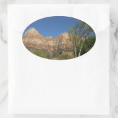 Red Rocks in Zion National Park Ovale Sticker (Tas)