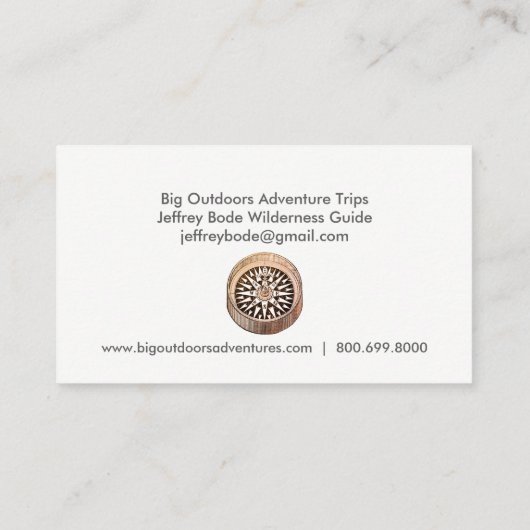 Red Rocks Mountain Wilderness Adventure Guide Visitekaartje (Achterkant)