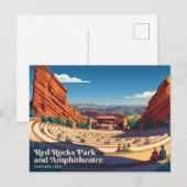 Red Rocks Park en Amphitheater VS Briefkaart (Voorkant / Achterkant)