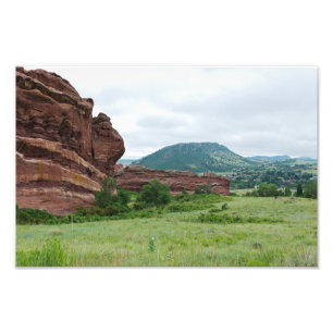 Red Rocks Park en Mountain Range Foto Afdruk
