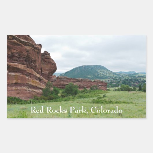 Red Rocks Park en Mountain Range Rechthoekige Sticker (Voorkant)