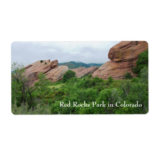 Red Rocks Ridge Mountains en Valley Etiket (Voorkant)