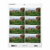 Red Rocks Ridge Mountains en Valley Etiket (Full Sheet)