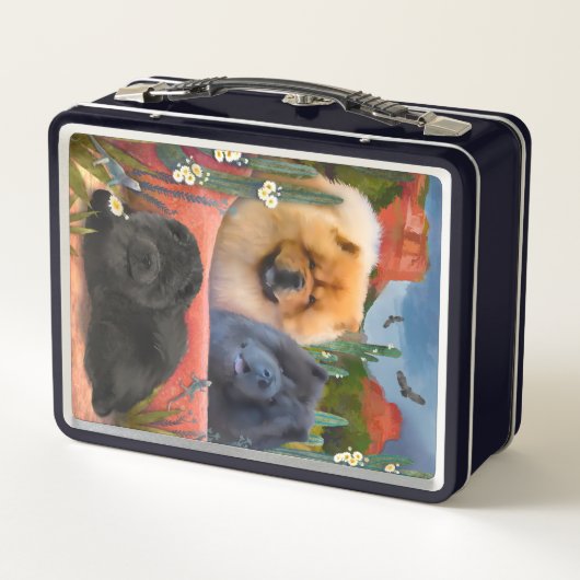 RED ROCKS ROSAN Chow portret Metal Lunch Box (Achterkant)
