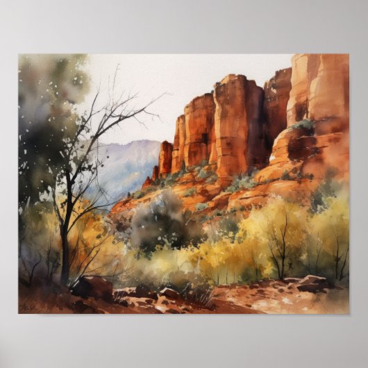 Red Rocks Sedona Arizona Art Print Poster (Voorkant)