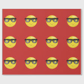 Red RockStar Emoji Wrapping Paper Cadeaupapier (Vlak)