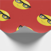 Red RockStar Emoji Wrapping Paper Cadeaupapier (Hoek)