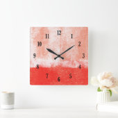 Red rolled paint clock vierkante klok (Huis)