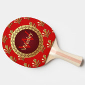 Red Roman Monogram Tafeltennisbatje (Zijkant)