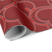 Red Romantic Hearts Pattern Valentijnsdag Cadeaupapier (Rol Hoek)