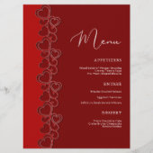 Red Romantic Hearts Swirls Valentijnsdag Holiday Menu (Voorkant)