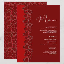 Red Romantic Hearts Swirls Valentijnsdag Holiday