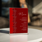 Red Romantic Hearts Swirls Valentijnsdag Holiday Menu