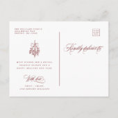 Red Romantic Merry Christmas Script Holiday Briefkaart (Achterkant)