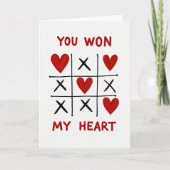 Red Romantic Tic Tac Toe Card Kaart (Voorkant)