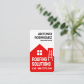 Red Roof Building Dakbedekking Service Visitekaartje (Staand voorkant)