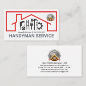 Red Roof Building Repair Tools Frame Visitekaartje (Voorkant / Achterkant)