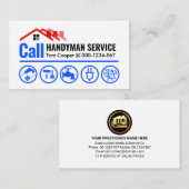 Red Roof Calling Handyman Service Visitekaartje (Voorkant / Achterkant)