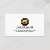 Red Roof Gold Handyman Tools Building Visitekaartje (Achterkant)