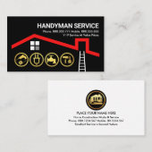 Red Roof Gold Handyman Tools Building Visitekaartje (Voorkant / Achterkant)