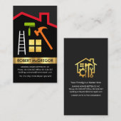 Red Roof Line Border Home Reparatie Visitekaartje (Voorkant / Achterkant)