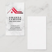 Red Roof Real Estate Logo | Marmer Afsprakenkaartje (Voorkant / Achterkant)