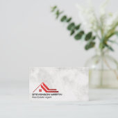 Red Roof Real Estate Logo | Marmer Visitekaartje (Staand voorkant)