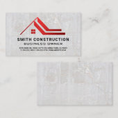 Red Roof Residential Logo | Stenen achtergrond Visitekaartje (Voorkant / Achterkant)