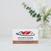 Red Roof Top Home Logo | houtafwerking Visitekaartje (Staand voorkant)