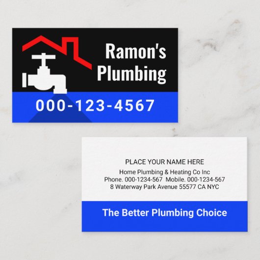 Red Roof With Leaking Faucet Visitekaartje (Voorkant / Achterkant)