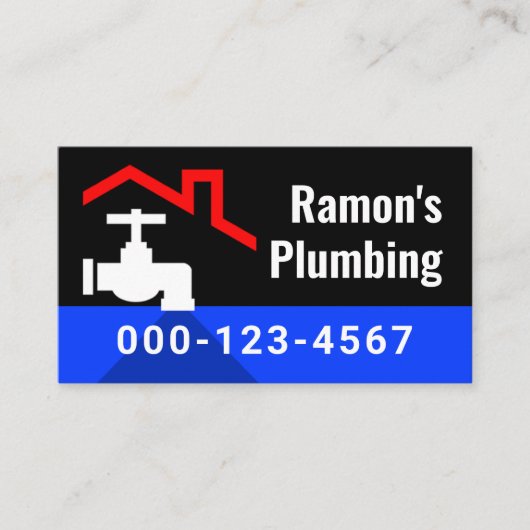 Red Roof With Leaking Faucet Visitekaartje (Voorkant)