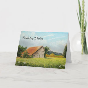 Red-Roofed Barn Birthday Kaart