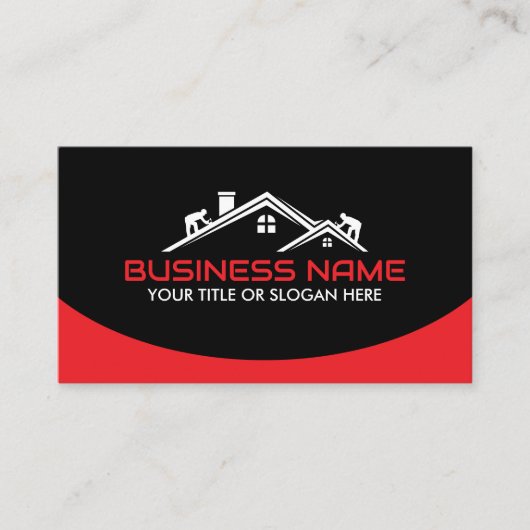 Red Roofers Professional Roofing Service Business  Visitekaartje (Voorkant)