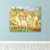 Red Roofs, hoek van een dorp, winter door Pissarro Canvas Afdruk (Insitu (Houten vloer))