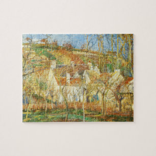 Red Roofs, hoek van een dorp, winter door Pissarro Legpuzzel