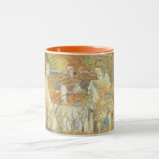 Red Roofs, hoek van een dorp, winter door Pissarro Mok (Midden)