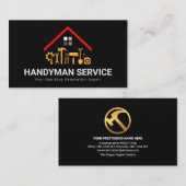 Red Rooftop Building Handyman Tools Home Repareers Visitekaartje (Voorkant / Achterkant)