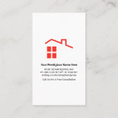 Red Rooftop Building Roofing Contractor Visitekaartje (Achterkant)